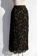 PEGGY JENNINGS VINTAGE BLACK SILK LACE SKIRT