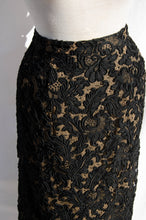 PEGGY JENNINGS VINTAGE BLACK SILK LACE SKIRT