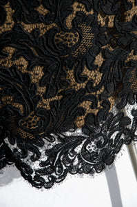 PEGGY JENNINGS VINTAGE BLACK SILK LACE SKIRT