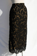 PEGGY JENNINGS VINTAGE BLACK SILK LACE SKIRT