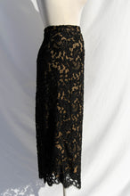 PEGGY JENNINGS VINTAGE BLACK SILK LACE SKIRT