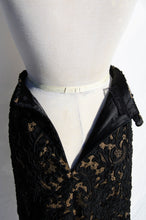 PEGGY JENNINGS VINTAGE BLACK SILK LACE SKIRT
