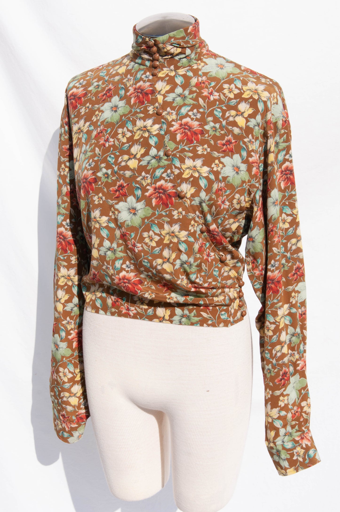 EMANUEL UNGARO VINTAGE FLORAL SILK SHIRT