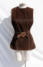 VINTAGE 1970S BROWN SUEDE BELTED TUNIC
