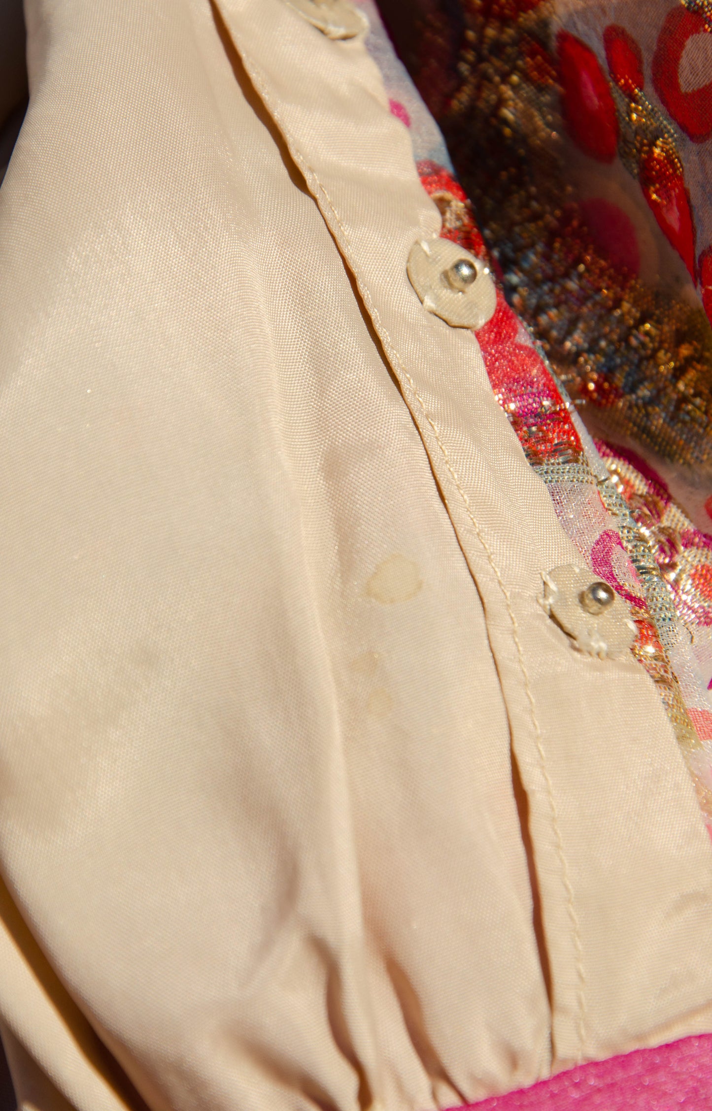 OSCAR DE LA RENTA VINTAGE CA. 1969 MULTICOLOR GOLD METALLIC GOWN