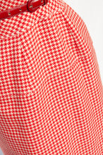EMANUEL UNGARO SPRING 1996 RED AND WHITE HOUNDSTOOTH WOOL DRESS