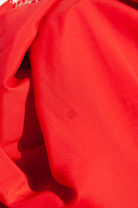 EMANUEL UNGARO SPRING 1996 RED AND WHITE HOUNDSTOOTH WOOL DRESS