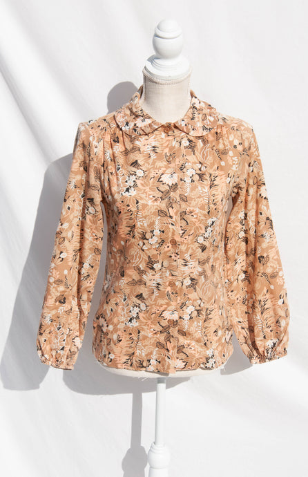 BEAUJOLAIS 60S FLORAL EARTHTONE BUTTON DOWN SHIRT
