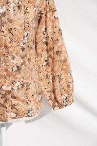 BEAUJOLAIS 60S FLORAL EARTHTONE BUTTON DOWN SHIRT