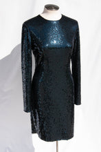 BILL BLASS FW2007 RUNWAY NAVY SEQUIN COCKTAIL DRESS