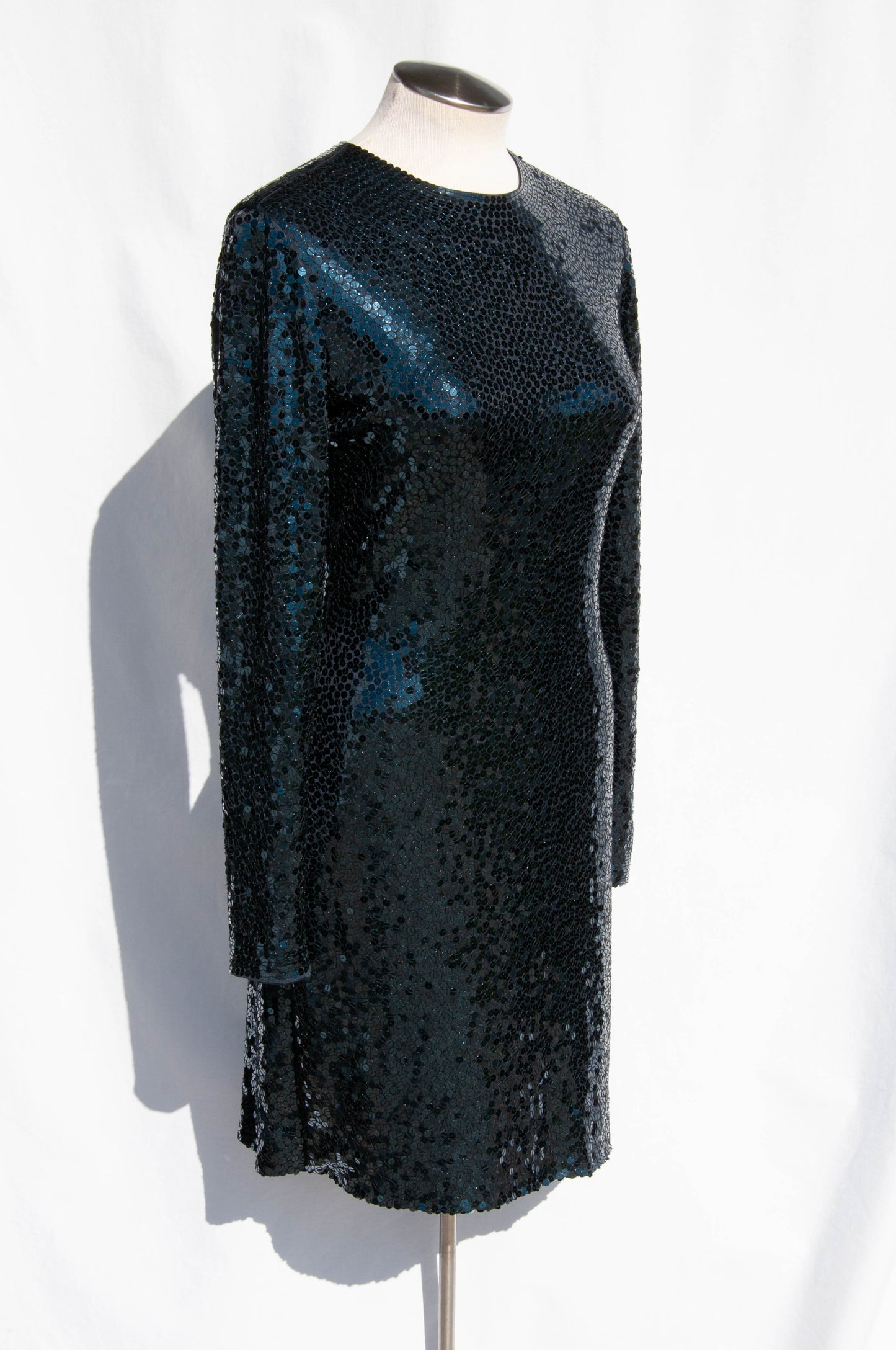 BILL BLASS FW2007 RUNWAY NAVY SEQUIN COCKTAIL DRESS