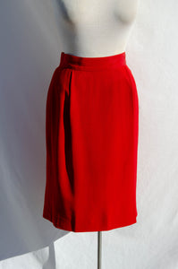 FLORA KUNG VINTAGE PINK AND RED SILK DRESS SUIT
