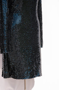 BILL BLASS FW2007 RUNWAY NAVY SEQUIN COCKTAIL DRESS