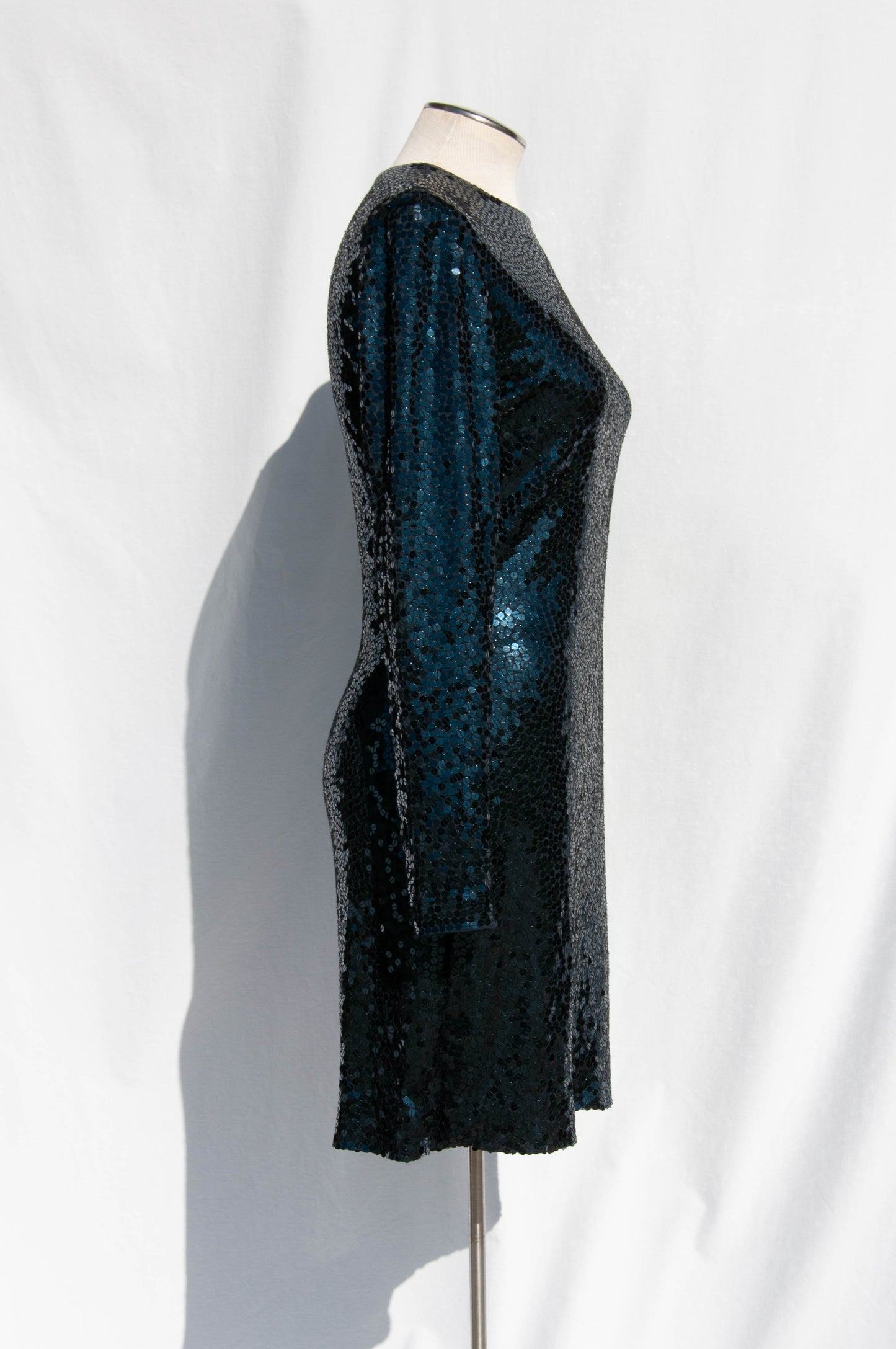 BILL BLASS FW2007 RUNWAY NAVY SEQUIN COCKTAIL DRESS