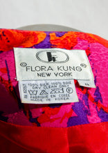 FLORA KUNG VINTAGE PINK AND RED SILK DRESS SUIT