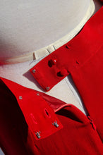 FLORA KUNG VINTAGE PINK AND RED SILK DRESS SUIT