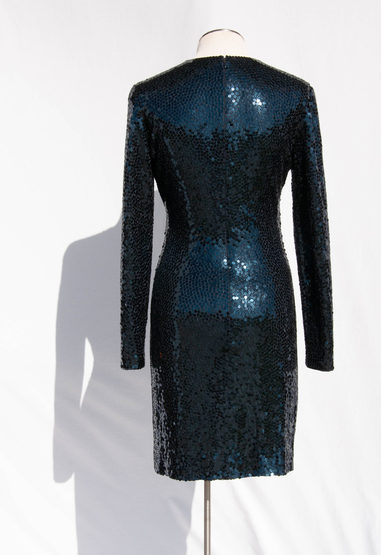 BILL BLASS FW2007 RUNWAY NAVY SEQUIN COCKTAIL DRESS