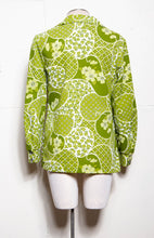 70S PYKETTES GREEN FLORAL BUTTON DOWN LONG SLEEVE SHIRT