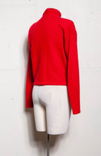 CLAUDE VERNET RED ANGORA EMBROIDERED BLACK SEQUIN CARDIGAN