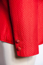 VALENTINO NIGHT VINTAGE QUILTED RED SILK BOW JACKET