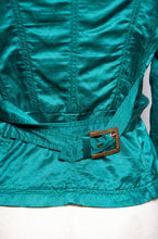 JEAN PAUL GAULTIER VINTAGE TEAL SILK BLEND MOTO STYLE JACKET