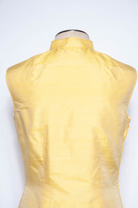 VINTAGE 1960S YELLOW SILK CHEONGSAM STYLE DRESS