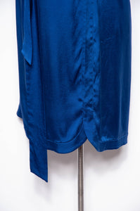 DIANE VON FURSTENBURG MODERN BLUE SILK DRAPED DRESS