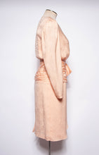 OLEG CASSINI VINTAGE 1980S PINK SILK AND LACE COCKTAIL DRESS