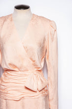 OLEG CASSINI VINTAGE 1980S PINK SILK AND LACE COCKTAIL DRESS