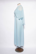 VINTAGE 1970S LIGHT BLUE CHIFFON CINDERELLA CAPELET GOWN