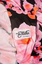 MISS ELLIETTE 1970S PINK AND ORANGE FLORAL GOWN