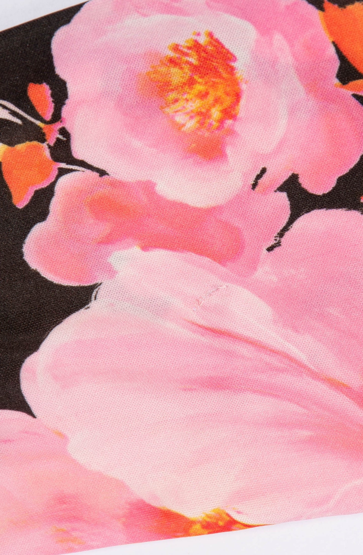 MISS ELLIETTE 1970S PINK AND ORANGE FLORAL GOWN