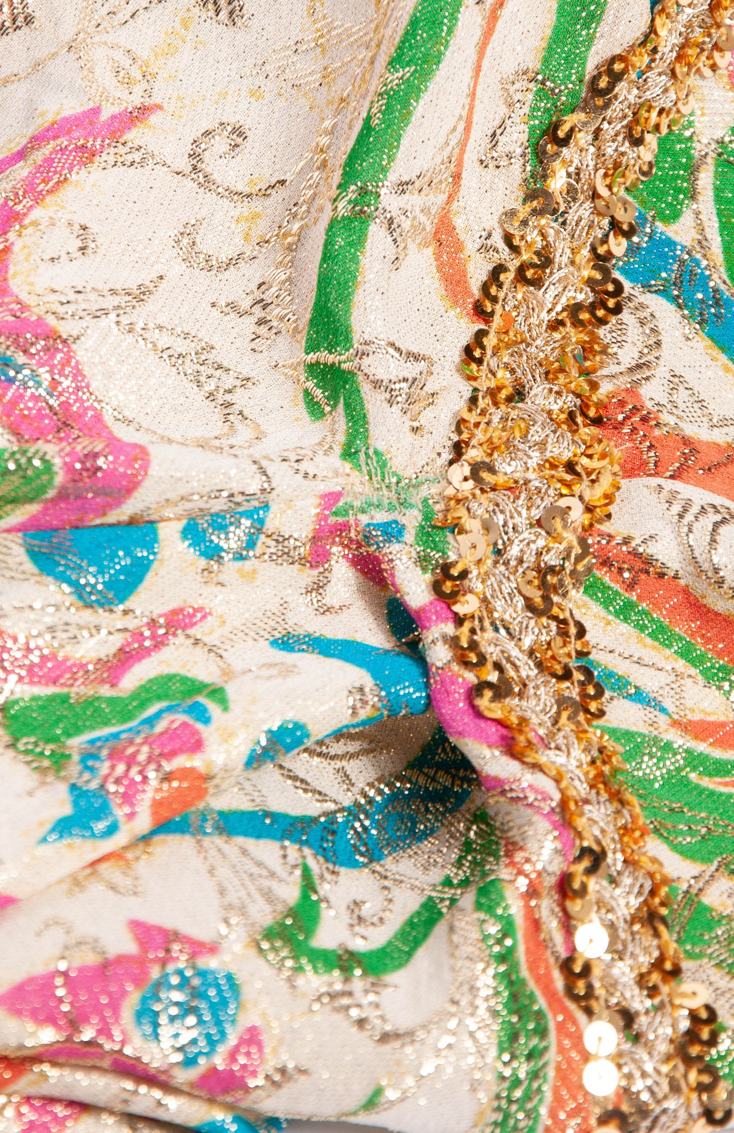 LUCIE ANN VINTAGE 1960S METALLIC MULTICOLOR CAFTAN
