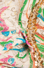 LUCIE ANN VINTAGE 1960S METALLIC MULTICOLOR CAFTAN