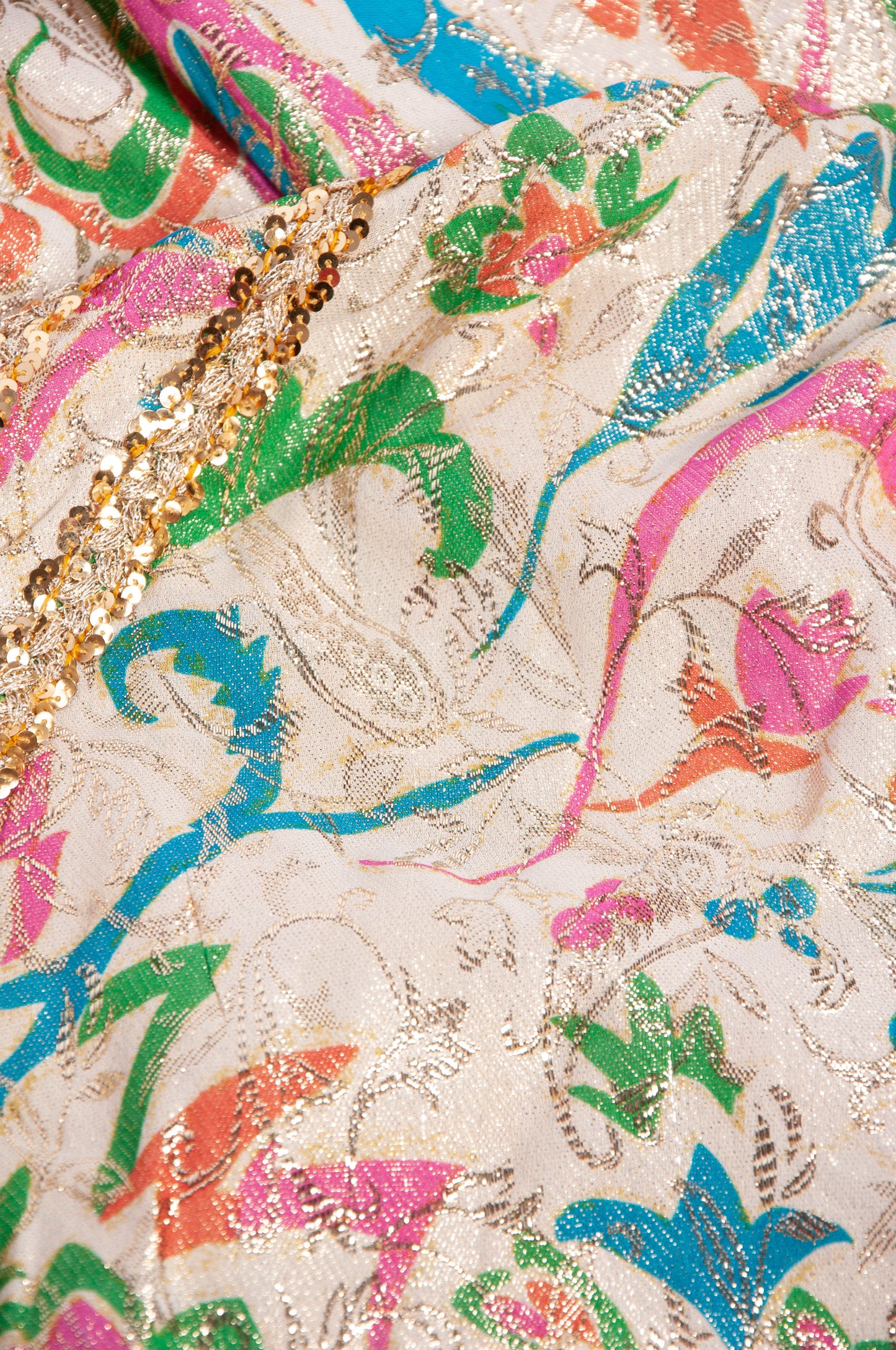 LUCIE ANN VINTAGE 1960S METALLIC MULTICOLOR CAFTAN