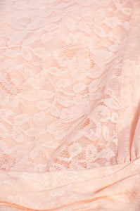 OLEG CASSINI VINTAGE 1980S PINK SILK AND LACE COCKTAIL DRESS