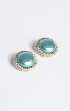 VINTAGE 50S/60S BLUE AND SILVER FAUX MABE PEARL CLIP ON EARRINGS