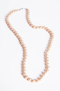 VINTAGE PINK PEARL STRAND COSTUME NECKLACE