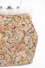STYLECRAFT MIAMI VINTAGE 50S/60S PASTEL METALLIC FLORAL BROCADE HANDBAG