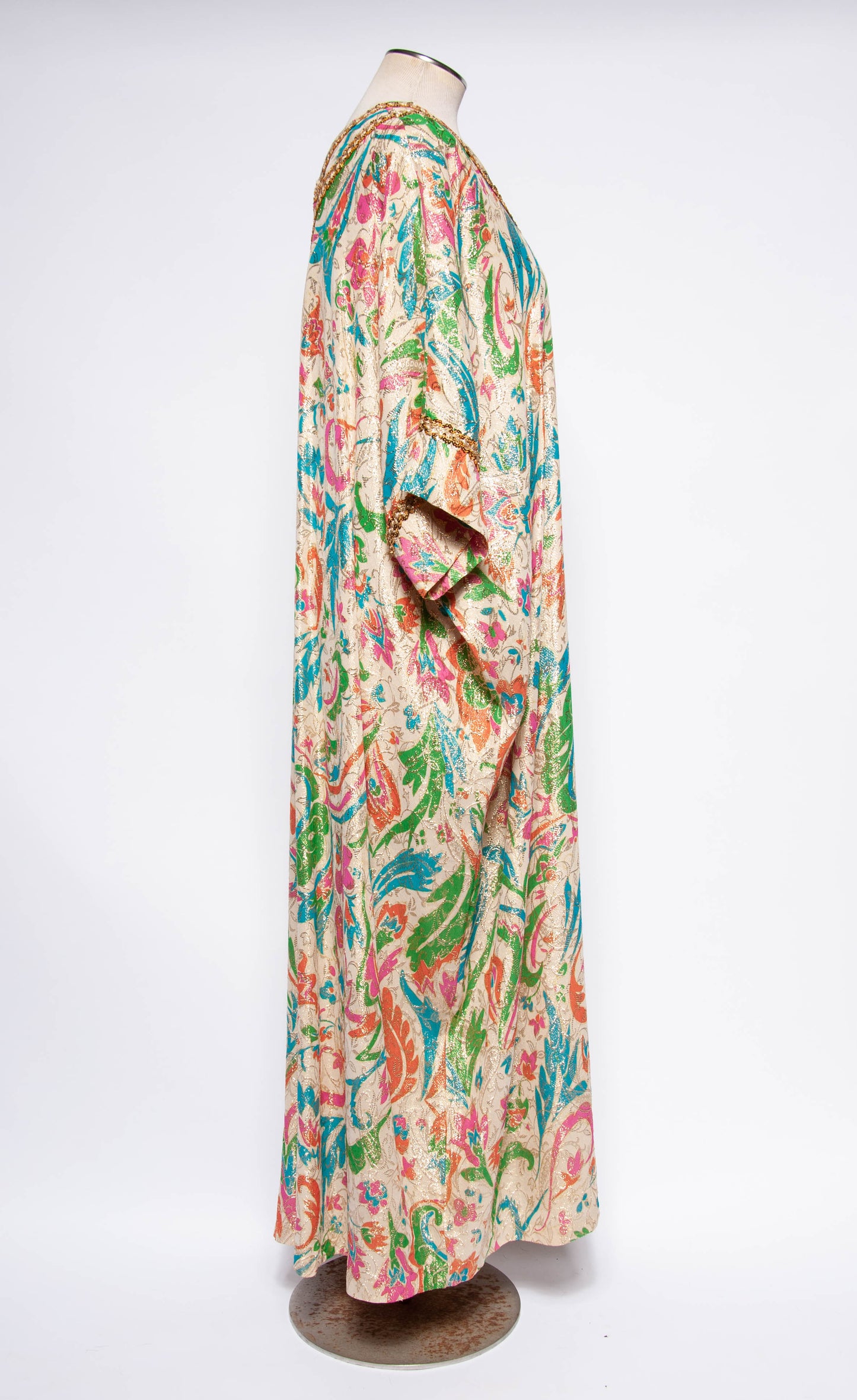 LUCIE ANN VINTAGE 1960S METALLIC MULTICOLOR CAFTAN