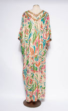 LUCIE ANN VINTAGE 1960S METALLIC MULTICOLOR CAFTAN