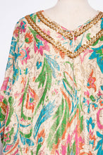 LUCIE ANN VINTAGE 1960S METALLIC MULTICOLOR CAFTAN