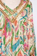 LUCIE ANN VINTAGE 1960S METALLIC MULTICOLOR CAFTAN