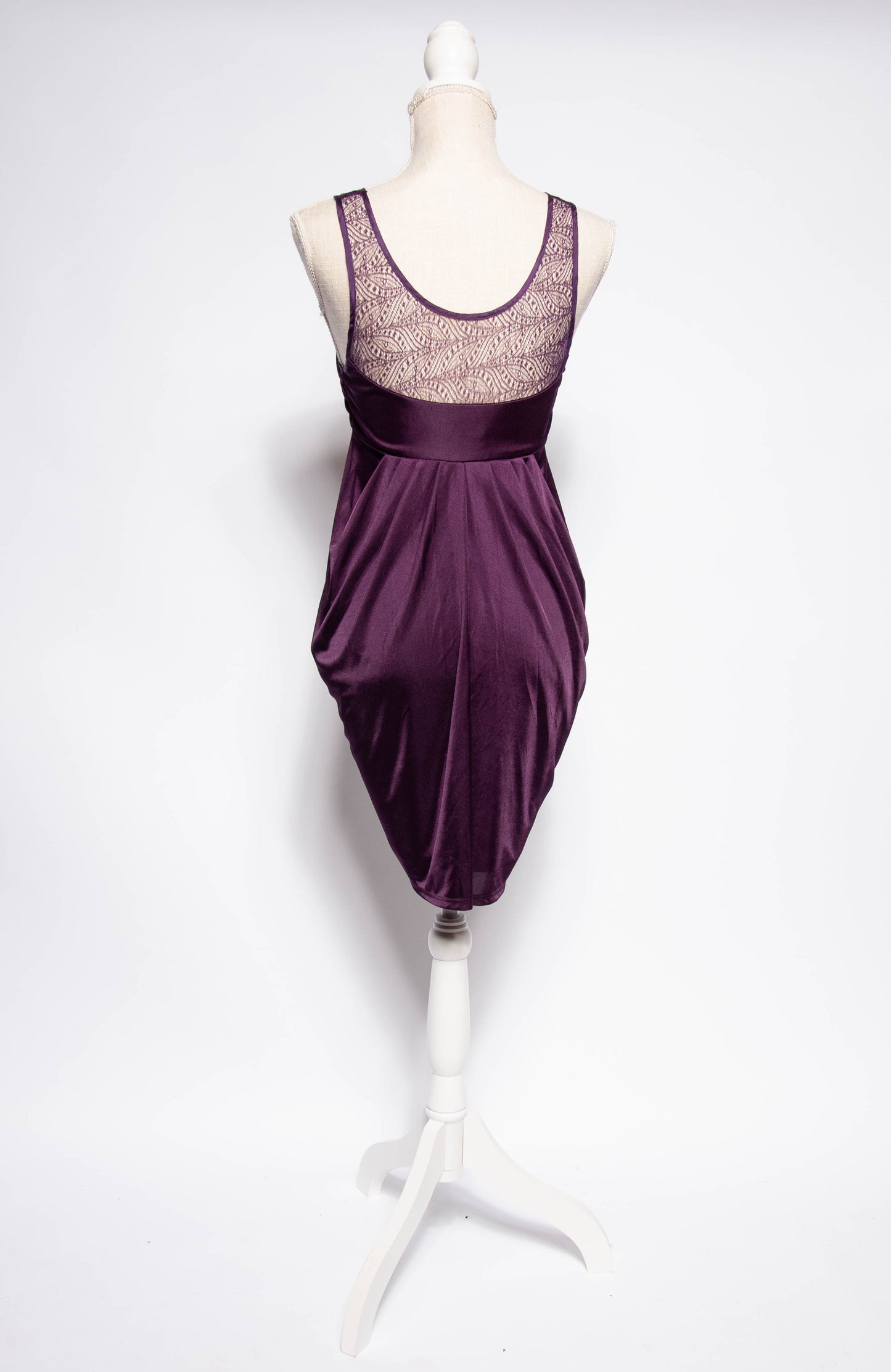 ALBER ELBAZ FOR LANVIN PURPLE JERSEY DRAPED PARTY DRESS
