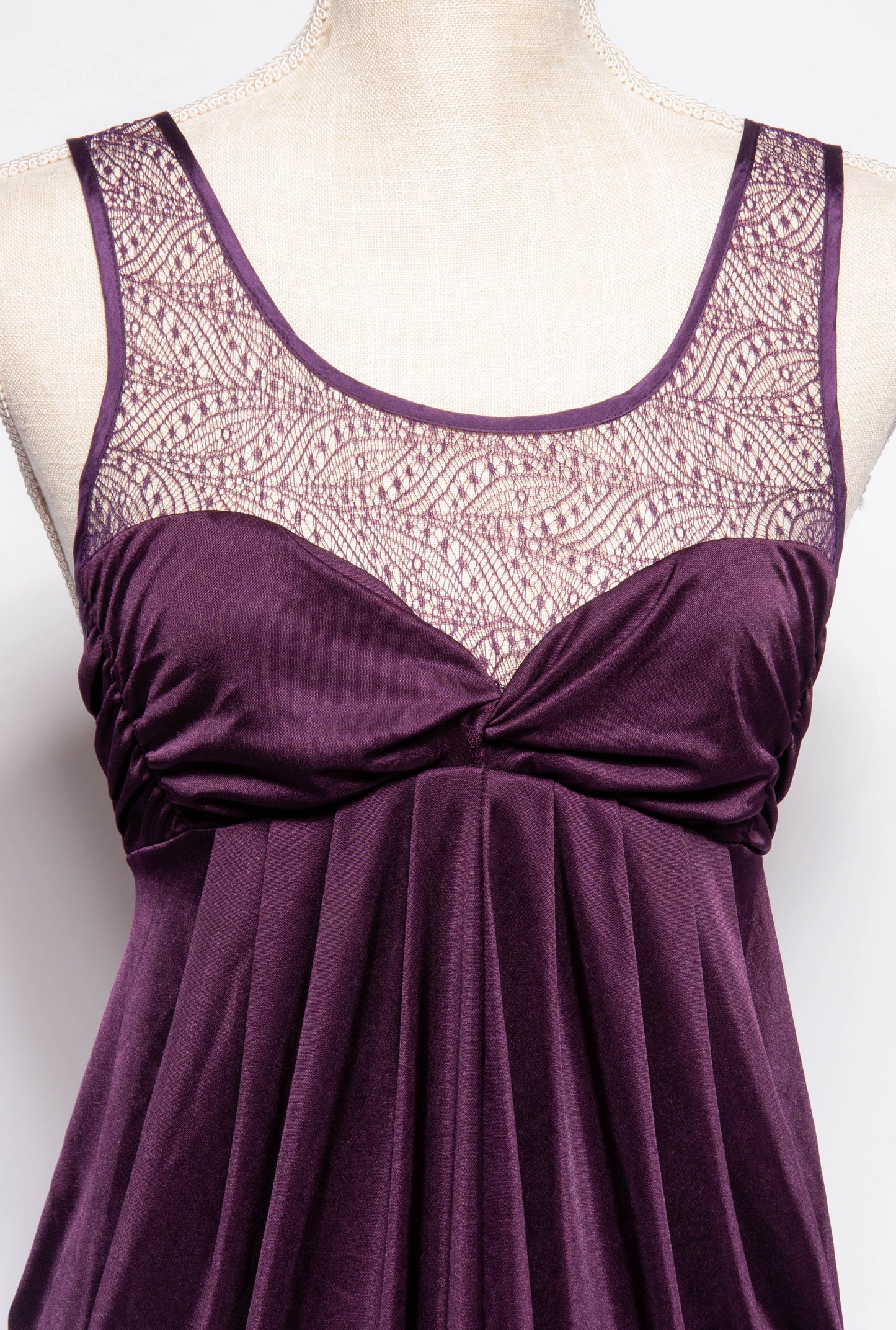 ALBER ELBAZ FOR LANVIN PURPLE JERSEY DRAPED PARTY DRESS