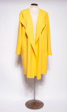 DONNA KARAN VINTAGE 1990S YELLOW OPEN FRONT COAT SZ SMALL OVERSIZED WRAP COAT