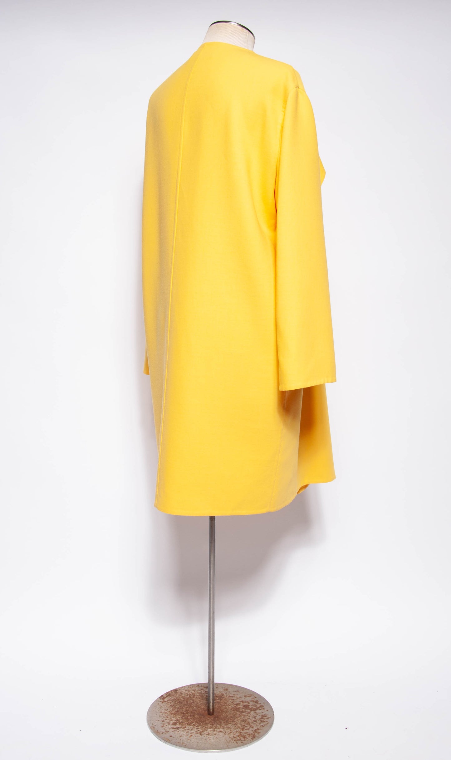DONNA KARAN VINTAGE 1990S YELLOW OPEN FRONT COAT SZ SMALL OVERSIZED WRAP COAT