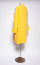DONNA KARAN VINTAGE 1990S YELLOW OPEN FRONT COAT SZ SMALL OVERSIZED WRAP COAT