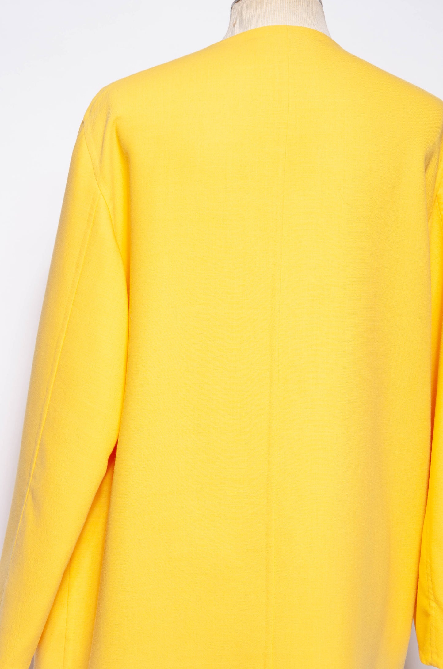 DONNA KARAN VINTAGE 1990S YELLOW OPEN FRONT COAT SZ SMALL OVERSIZED WRAP COAT