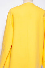 DONNA KARAN VINTAGE 1990S YELLOW OPEN FRONT COAT SZ SMALL OVERSIZED WRAP COAT